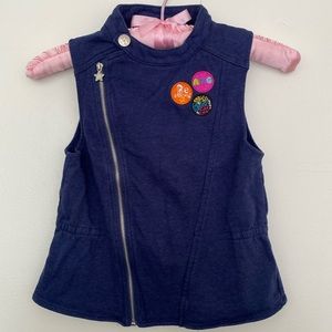 American Girl Kids Girls Love to Layer Moto Style Vest Navy Blue Size 10-12 M